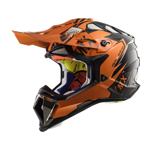 Шлем LS2 MX470 Subverter Emperor Черно-Оранжевый