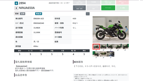 Мотоцикл KAWASAKI ER-6f (Ninja 650R) 2018, Зеленый фото 12