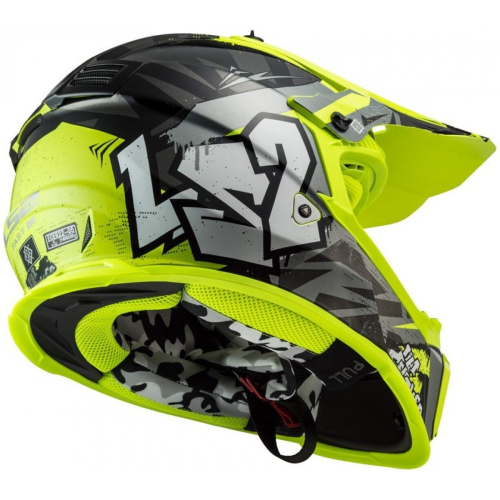Шлем LS2 MX437 Fast Evo Crusher Черно-Желтый фото 4