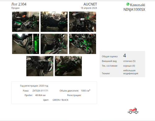 Мотоцикл KAWASAKI Ninja 1000SX 2020, Черный фото 9