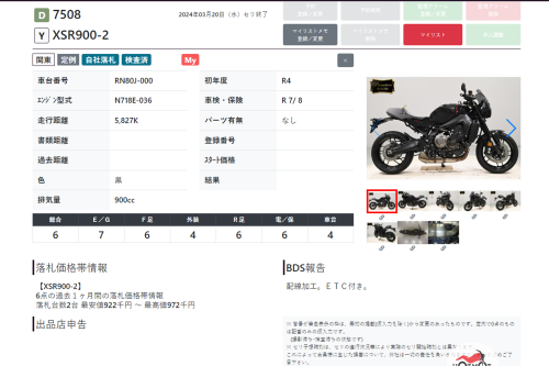 Мотоцикл YAMAHA XSR900 2022, Черный фото 15