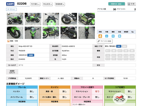 Мотоцикл KAWASAKI ER-4f (Ninja 400R) 2019, Зеленый фото 11